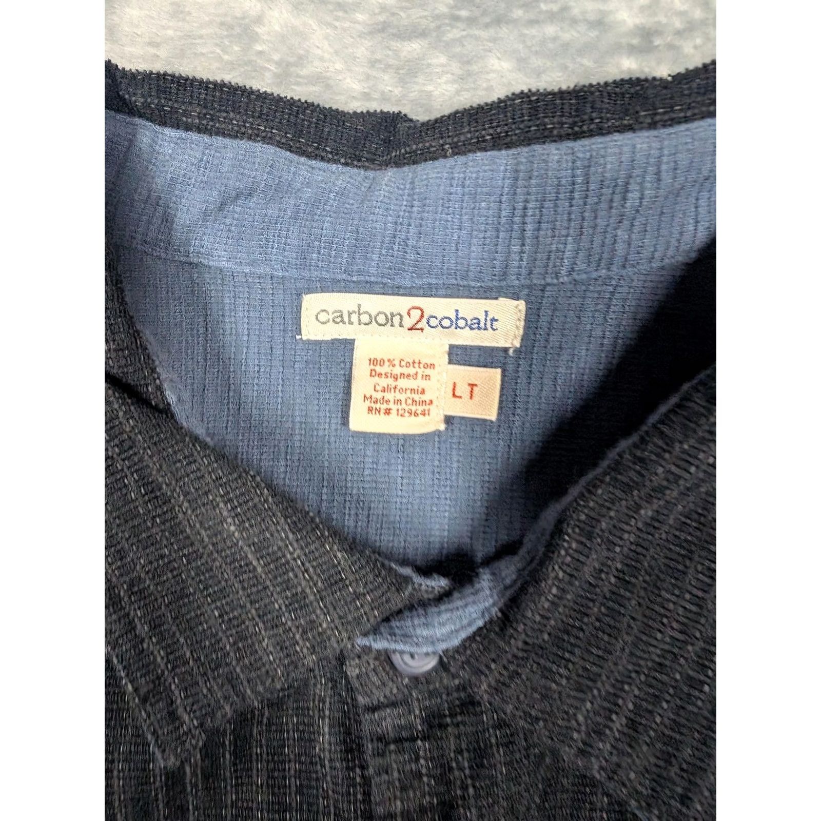 Carbon2Cobalt carbon2cobalt Shirt Mens LT Gray Striped Long Sleeve Button Front Cotton Casual Size US L / EU 52-54 / 3 - 5 Thumbnail