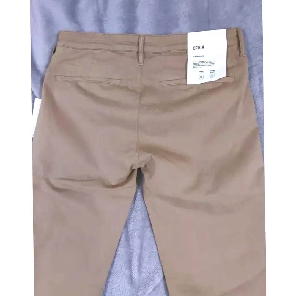 Edwin VINTAGE Edwin Pants Mens 31x32 Beige Otis Endurance Chino Zip Straight Stretch New Size US 31 - 5 Thumbnail