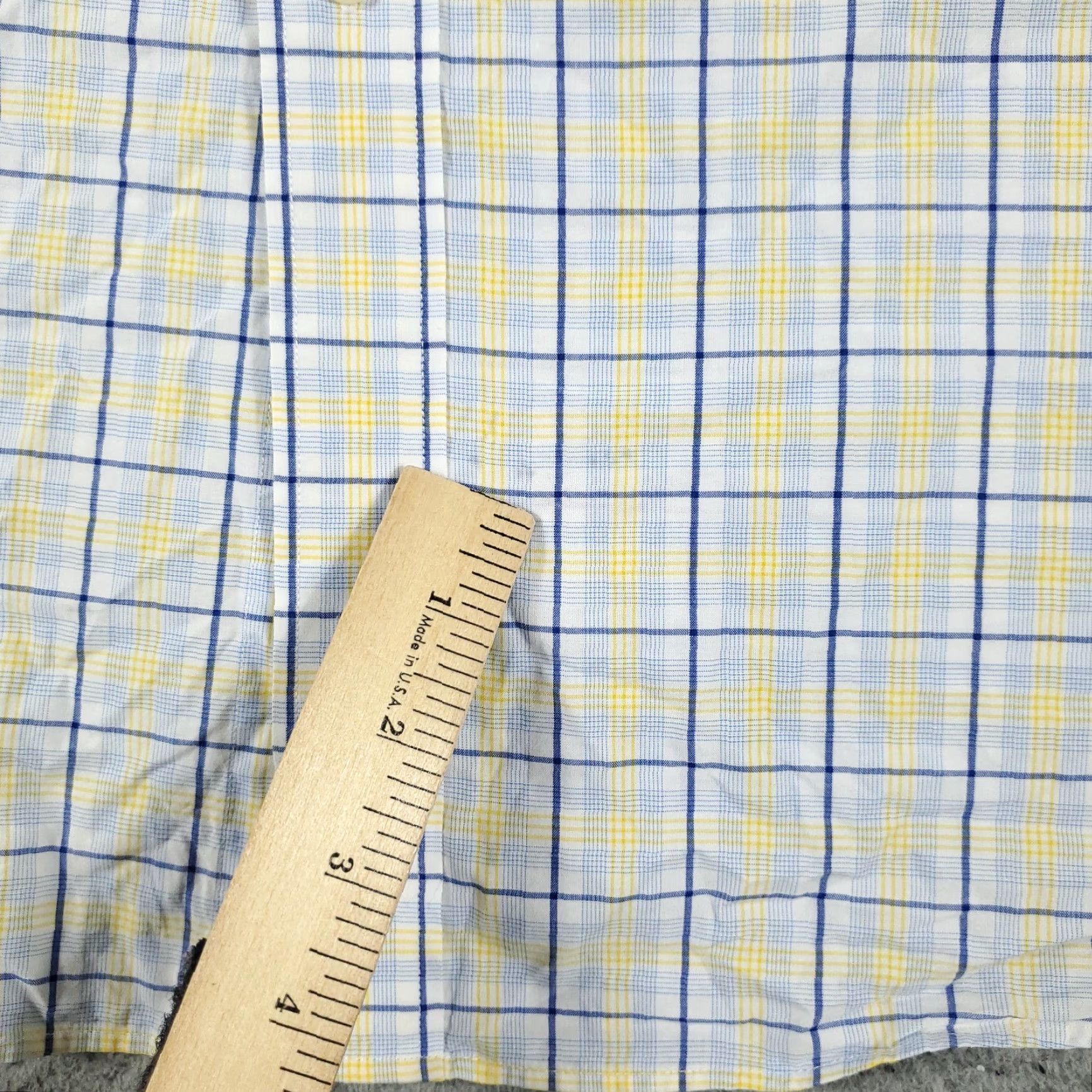 Tommy Hilfiger Tommy Hilfiger Shirt Mens 17 Yellow Plaid Dress Button-Down Long Sleeve Regular Size 17 Collared Classic American Modern Preppy Wedding Workwear Mens Size 46R - 3 Thumbnail