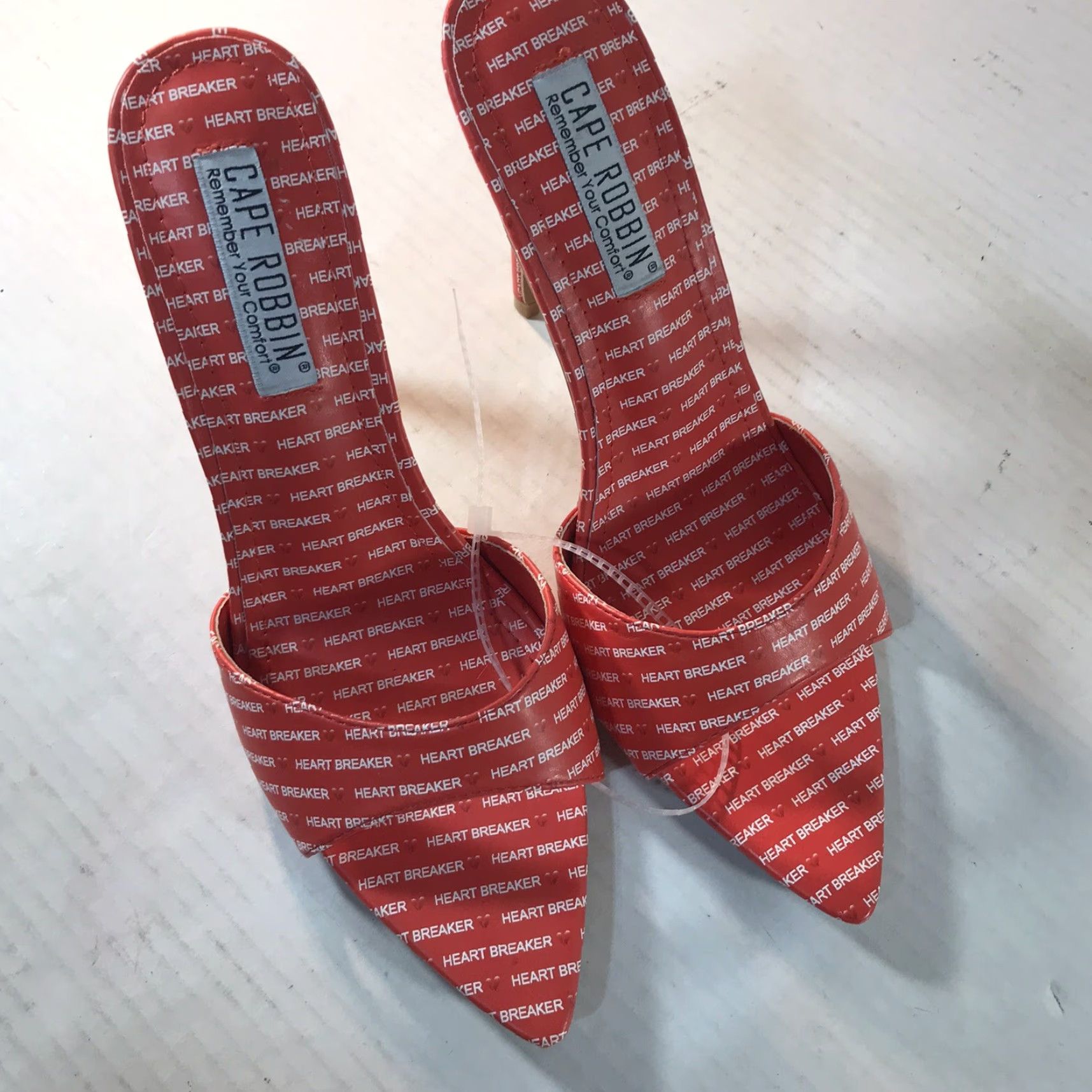 Vintage Cape Robin Women's 4.5in Open Toe Stiletto Heels Red/White Casual Party Shoes Size 9 Size US 9 / IT 39 - 2 Thumbnail
