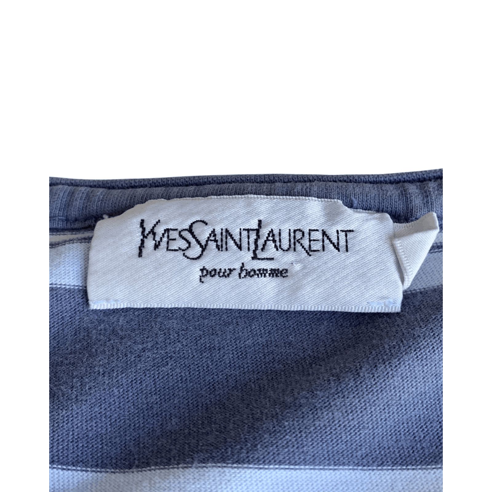 Vintage × Yves Saint Laurent YSL Logo Striped T-Shirt Size US L / EU 52-54 / 3 - 6 Thumbnail