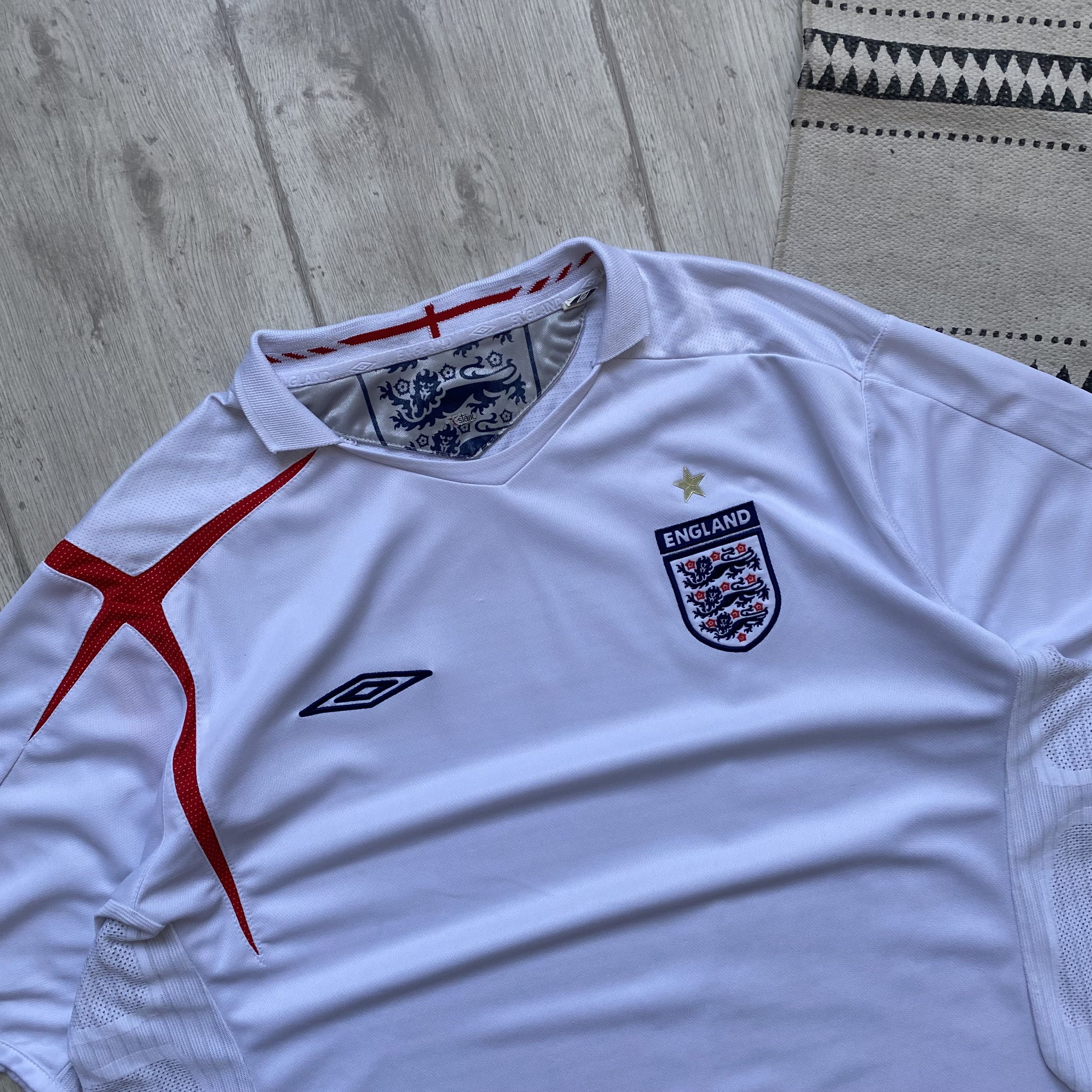 Umbro ⚽️ Vintage England Soccer jersey Blockore drill 2005 Size US XL / EU 56 / 4 - 2 Thumbnail