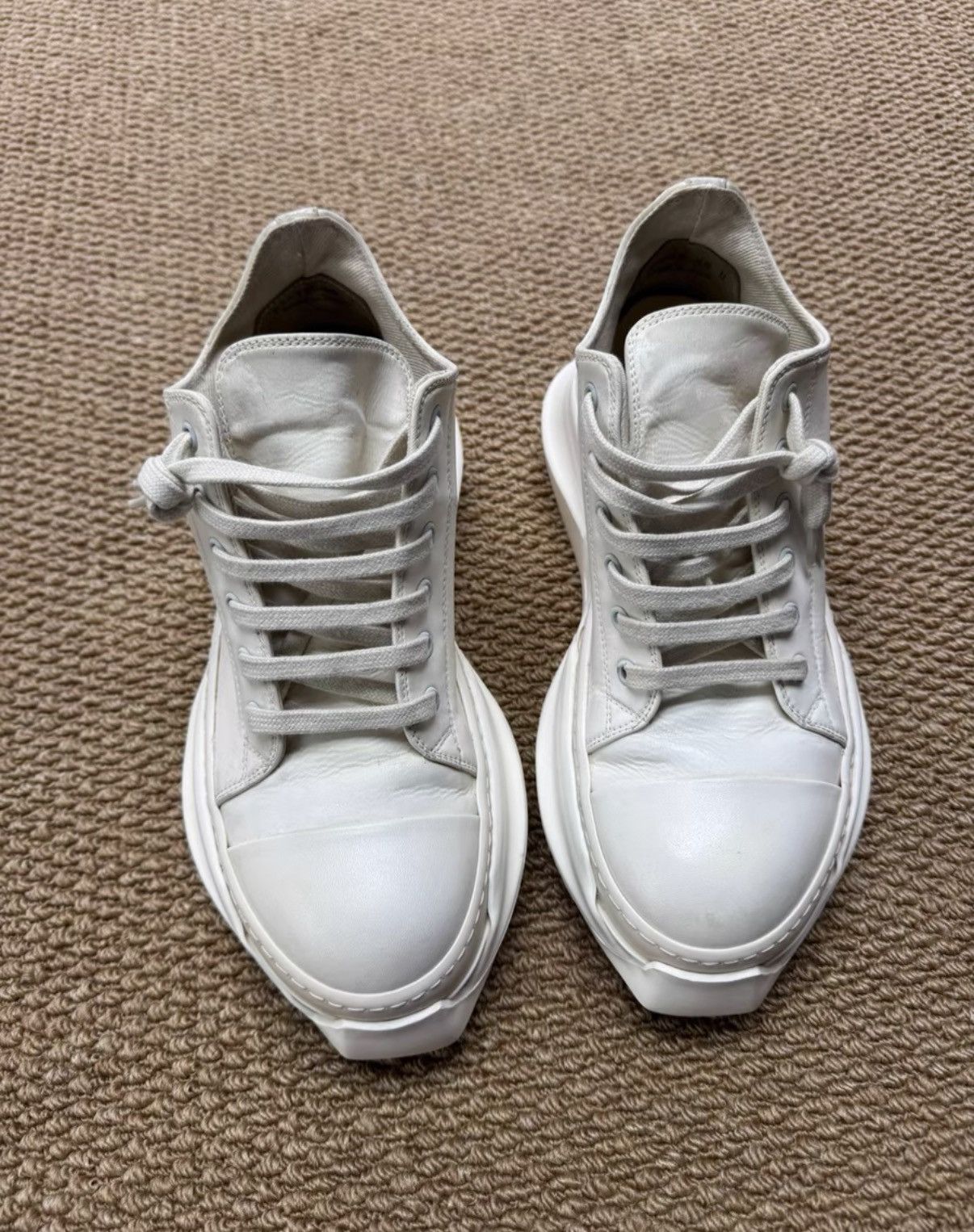Rick Owens Rick Owens DRKSHDW Tank Sole Milk White Leather Sneakers K37 Size US 7 / EU 40 - 2 Thumbnail