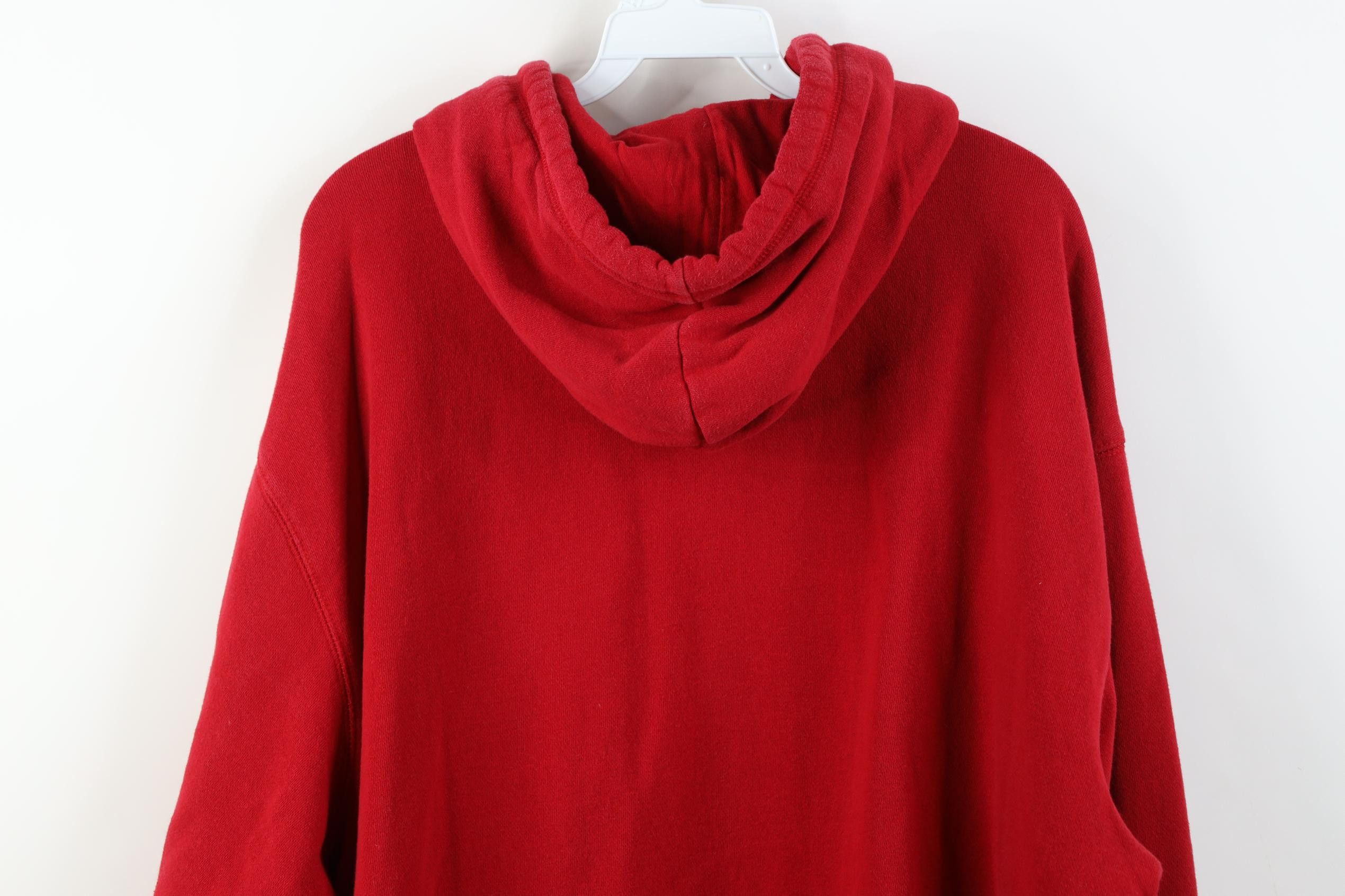 Vintage Vintage 90s Streetwear Heavyweight Hoodie Sweatshirt Red Size US XXL / EU 58 / 5 - 12 Thumbnail