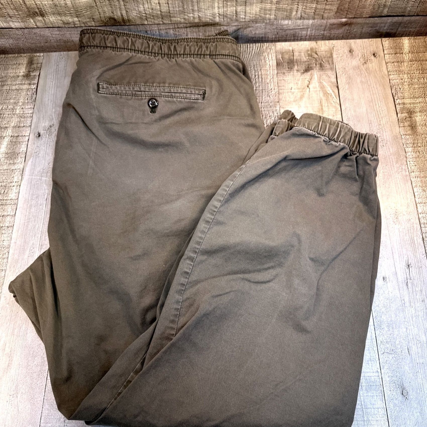 Gap VINTAGE Gap Khakis Pants Drawstring Elastic Bottom Green XL Mens Men’s Baggy Size US 36 / EU 52 - 3 Thumbnail