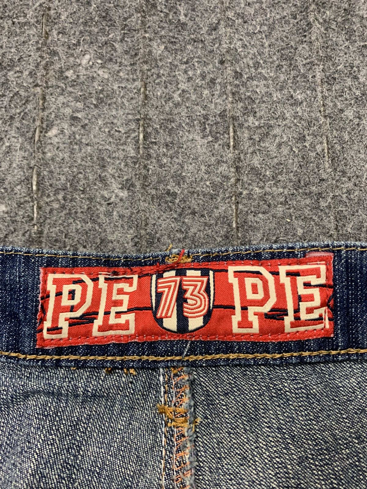 Pepe Jeans Pepe Art Indigo Embroidery Stitching Baggy Straight Cut Size US 35 - 8 Thumbnail