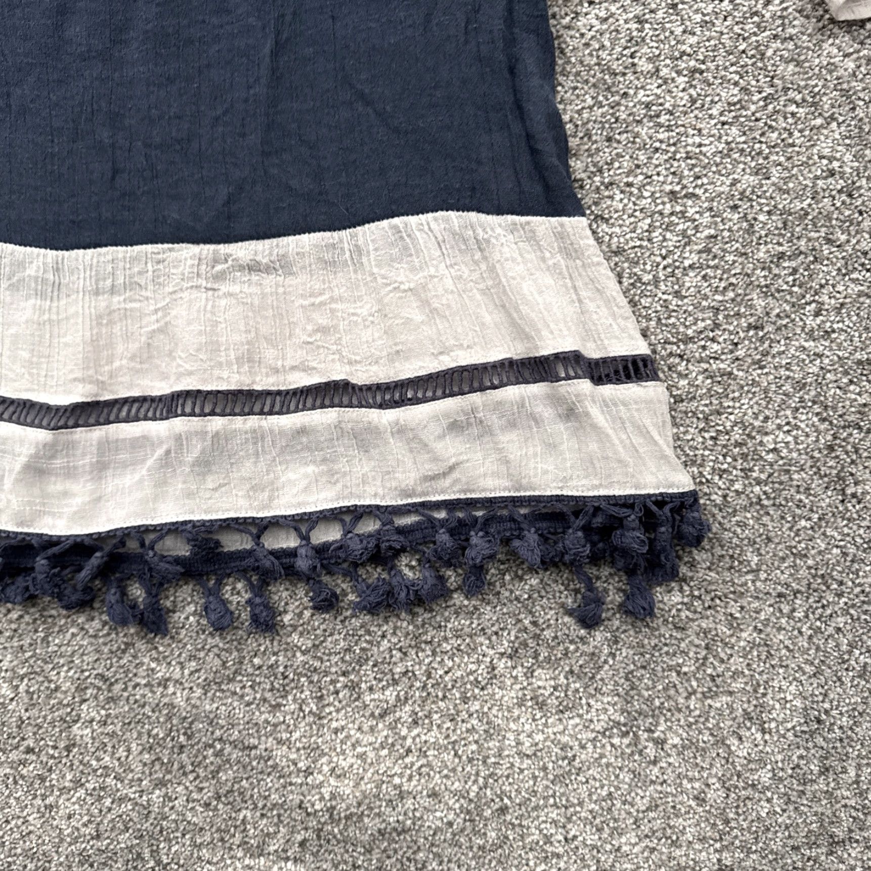 Vintage Indigo Soul Tunic Top Women Medium Boho Peasant Lagenlook Tassel Trim Flowy Chic Shirt Mens? Size M / US 6-8 / IT 42-44 - 5 Thumbnail