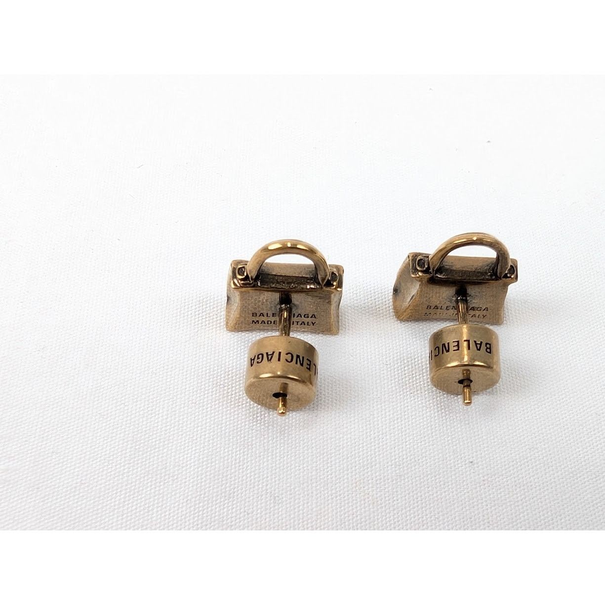 Balenciaga o1rshd1 Size: OS / Bronze Brass Hourgl Stud in Gold Size ONE SIZE - 5 Thumbnail