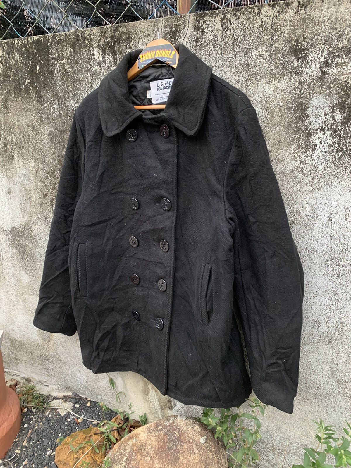 Japanese Brand Vintage 90s Schott U.S.740N Pea Jacket Wool Double Breasted Size US XL / EU 56 / 4 - 2 Thumbnail