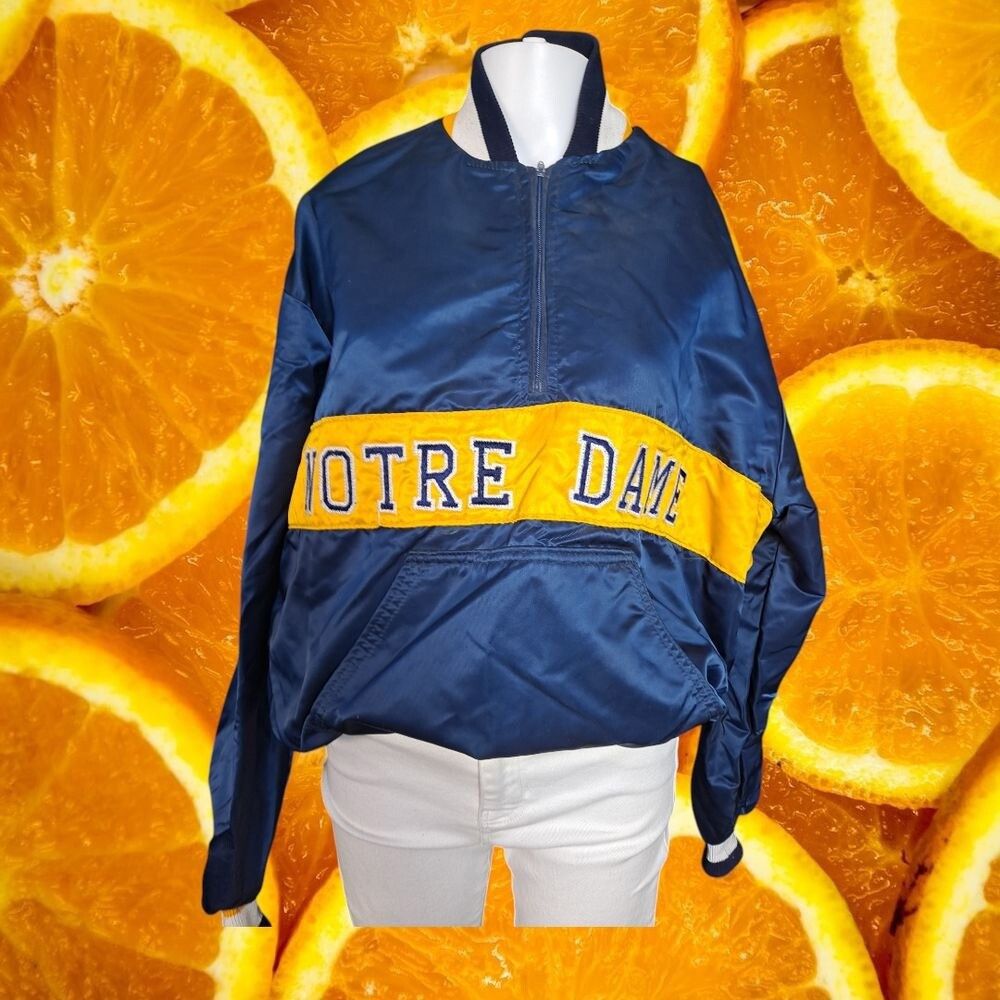 Delong DeLong Notre Dame Pullover Jacket Vintage Windbreaker Half Z Size US L / EU 52-54 / 3 - 1 Thumbnail
