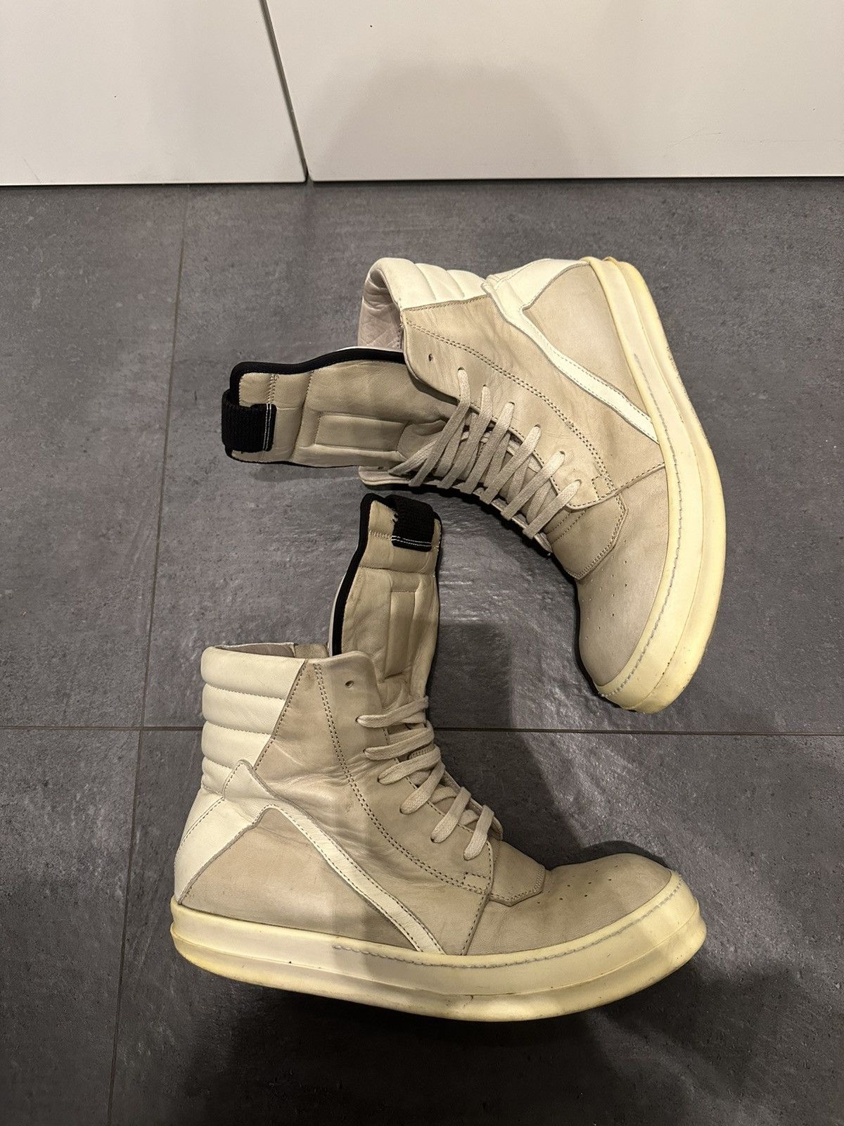 Rick Owens rick owens geobasket sneakers fw16 mastodon pearl beige Size US 9 / IT 39 - 8 Thumbnail