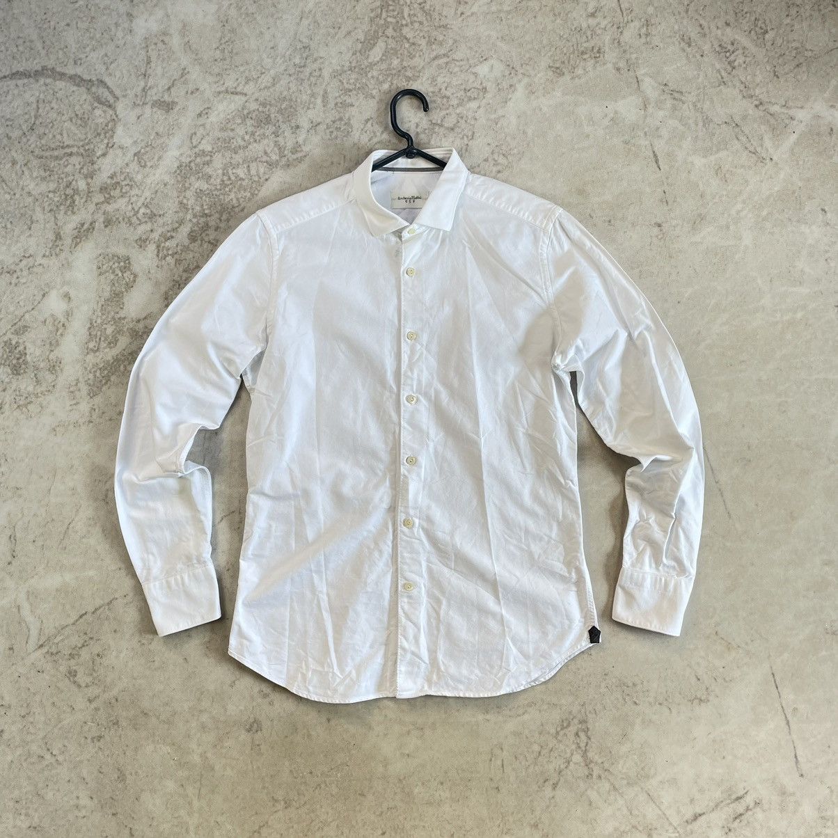 Designer × Tintoria Mattei Tintoria Mattei 954 White Slim Fit Cotton Button Shirt Size 38R - 1 Thumbnail
