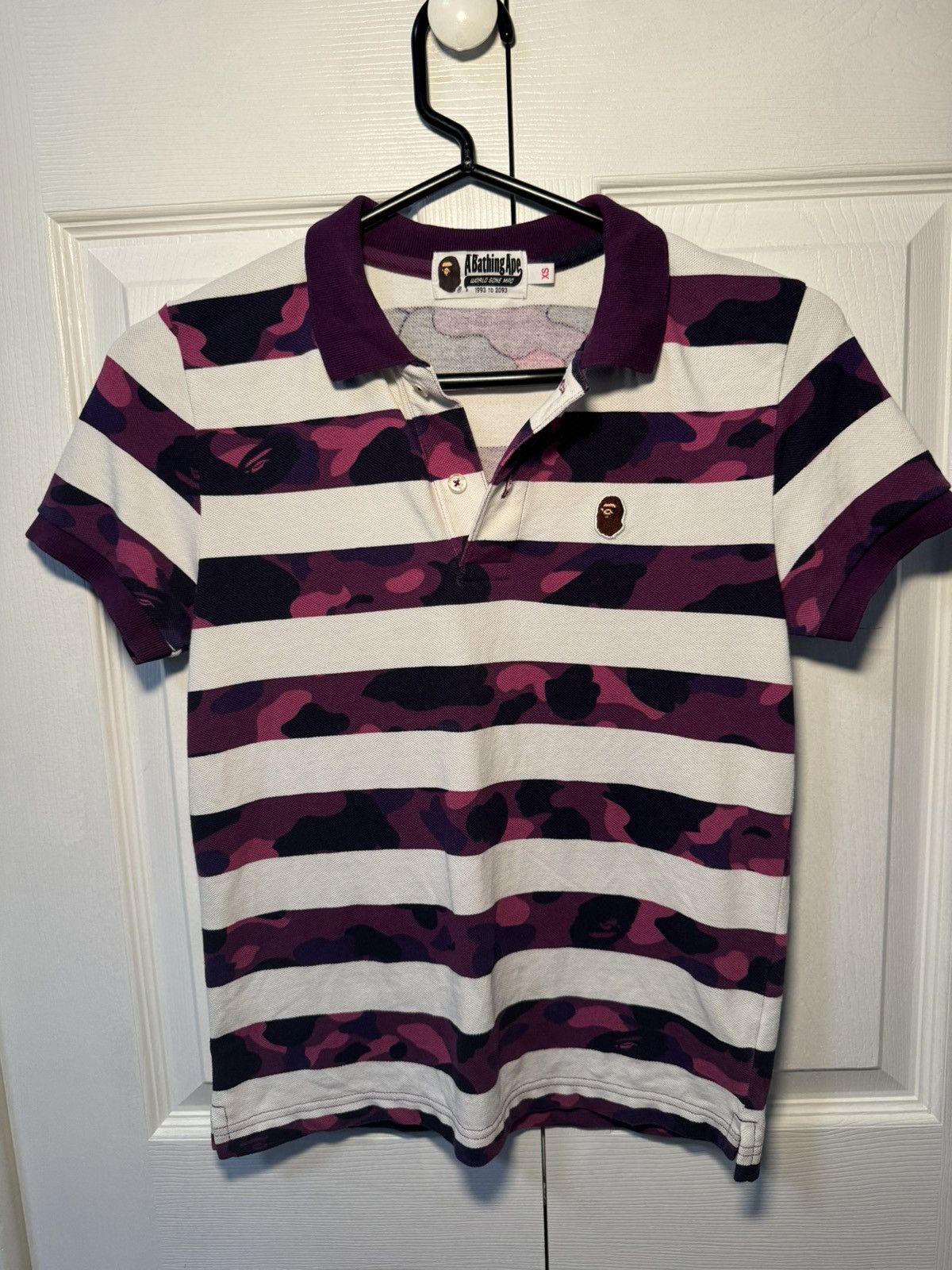 Bape White and purple camo A Bathing Ape polo short sleeve Size XS / US 0-2 / IT 36-38 - 1 Thumbnail