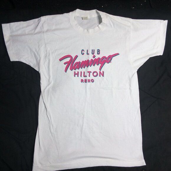 Vintage Vintage Club Flamingo Hilton Hotel Reno T-Shirt Size US L / EU 52-54 / 3 - 2 Thumbnail