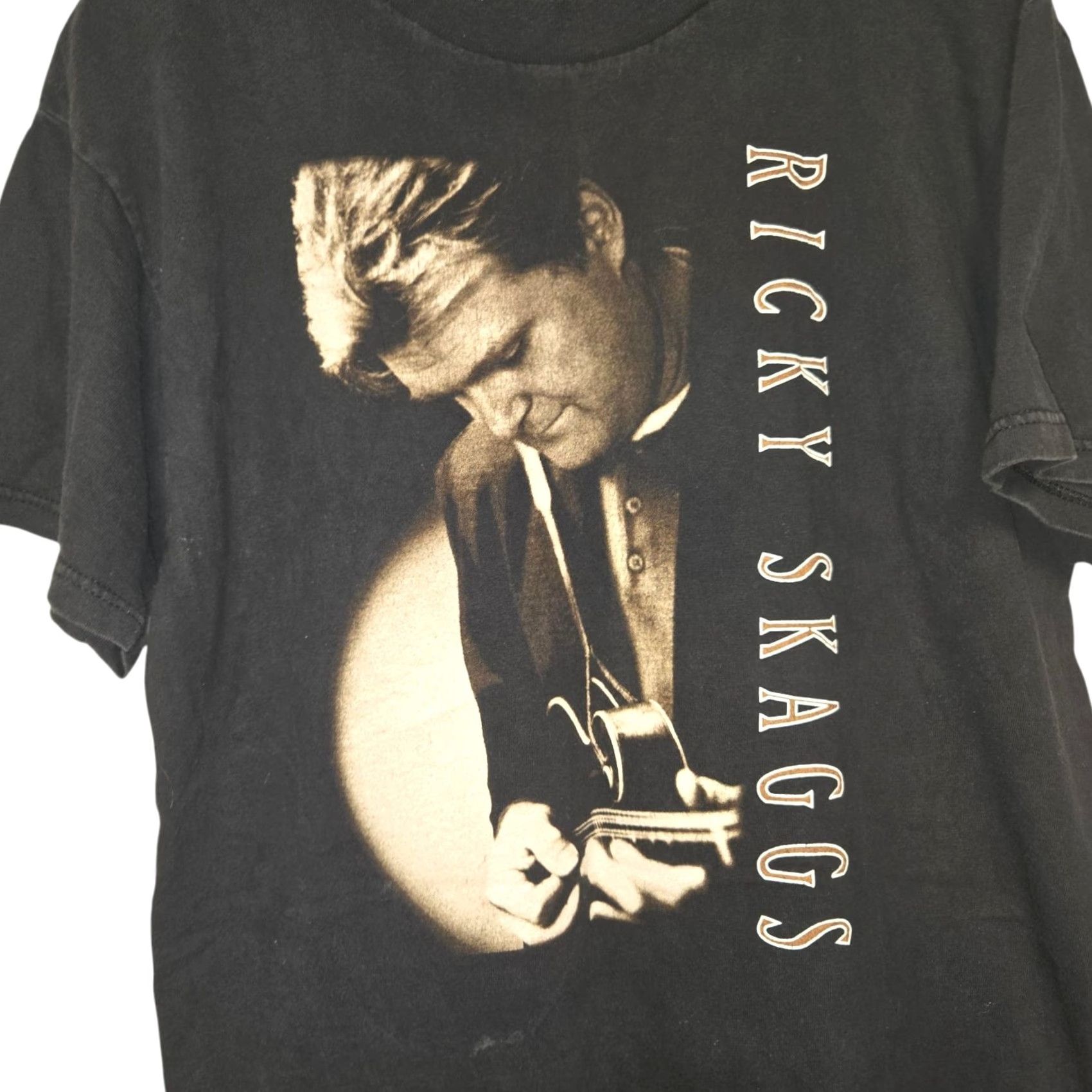 Tultex VINTAGE Ricky Skaggs T-Shirt Black L Tultex Short Sleeve Band Mens 90s 80s Cotton Tag Size US L / EU 52-54 / 3 - 3 Thumbnail