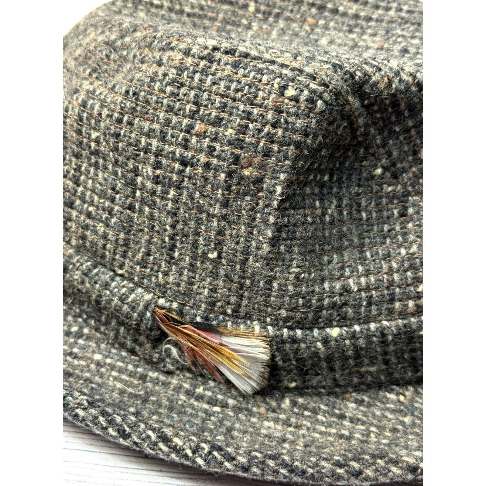 Vintage Jonathan Richard Ireland Donegal Tweed Wool fedora hat Gray size M Size ONE SIZE - 2 Thumbnail