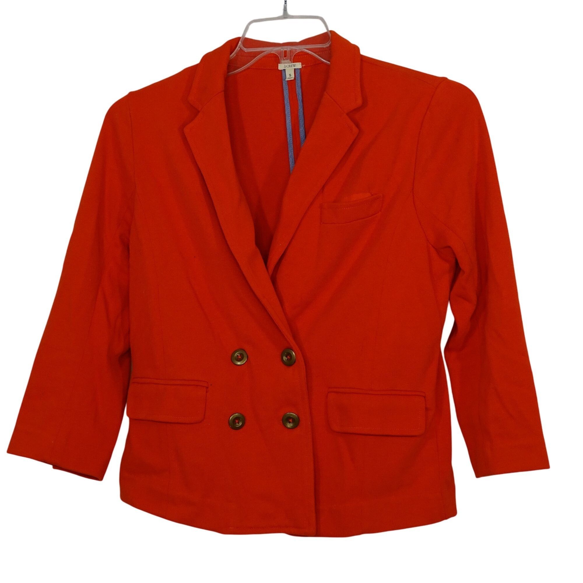 J.Crew J Crew Orange Double Breasted Knit Blazer Women Size S Size S / US 4 / IT 40 - 2 Thumbnail