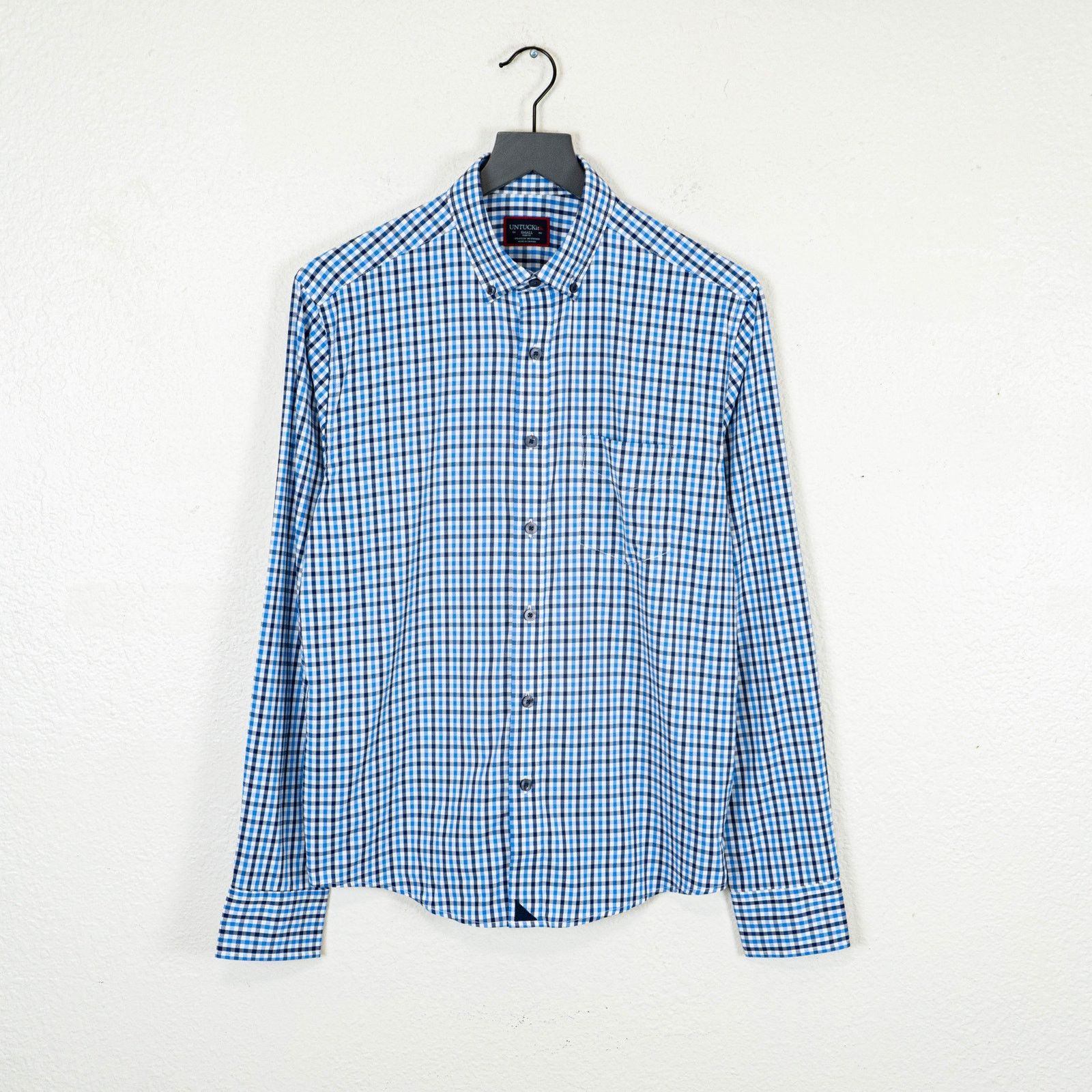 UNTUCKit UNTUCKit Slim Button Down Shirt Blue Gingham check sz Small Size US S / EU 44-46 / 1 - 1 Thumbnail