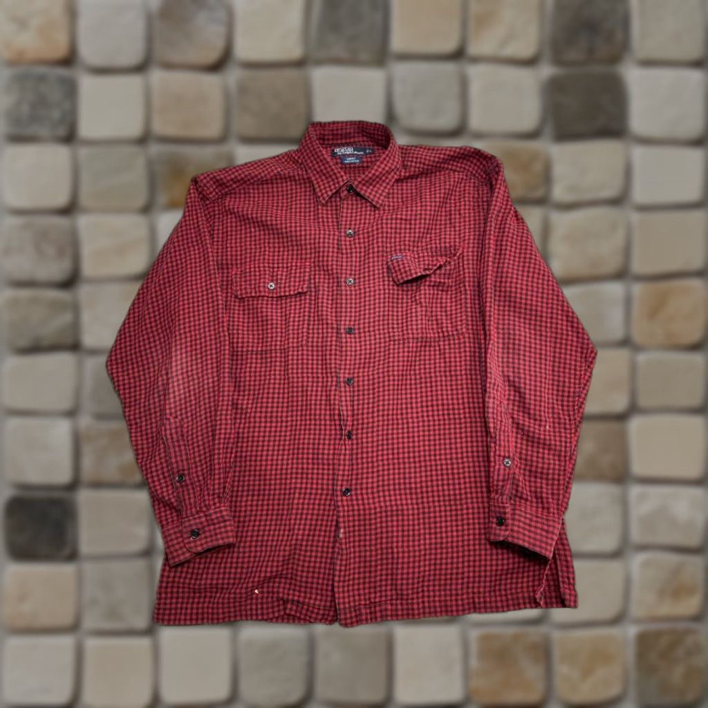 Polo Ralph Lauren Polo Ralph Lauren Garvey Shirt Mens Large Red Buffalo Check Cotton Button Up Size US L / EU 52-54 / 3 - 1 Thumbnail