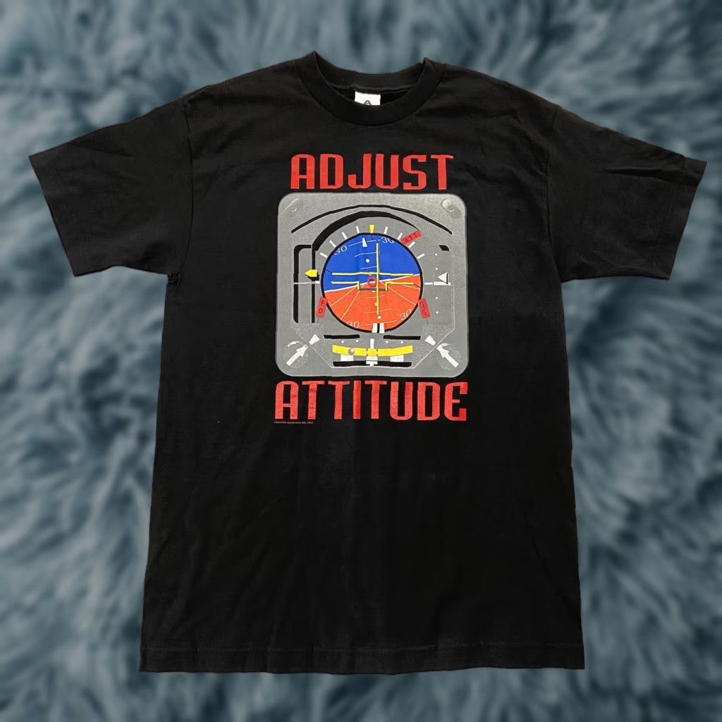 Vintage VINTAGE Alstyle Apparel & Activewear T-Shirt Pilot Flying Radar Graphic Adult Medium Black 00s Y2K Mens M Size US M / EU 48-50 / 2 - 1 Thumbnail