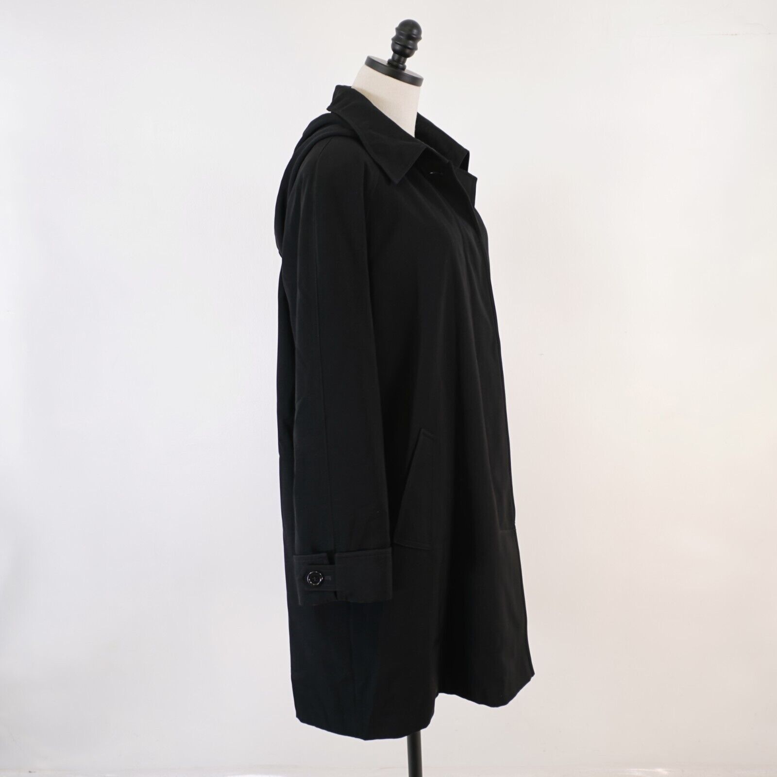 J Ferrar Jacqueline Ferrar Large Black Detachable Hood Polyester Blen Size L / US 10 / IT 46 - 10 Thumbnail