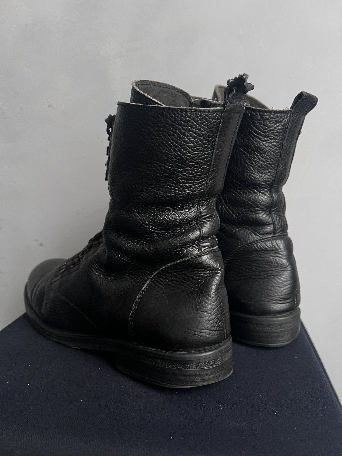 Hedi Slimane Black Leather Lace-up Boots combat boots y2k hedi slimane Size US 8 / EU 41 - 7 Thumbnail