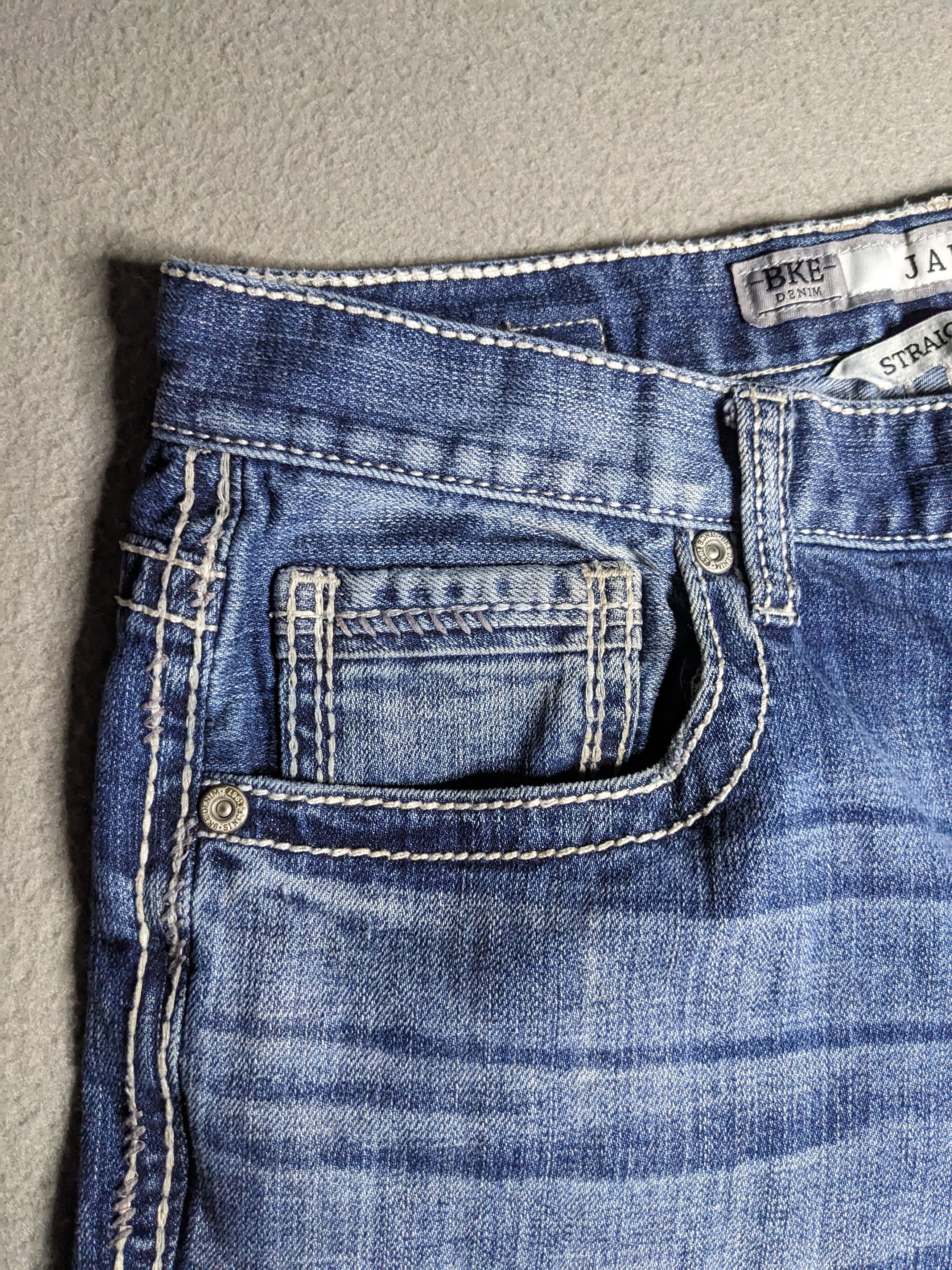 Buckle Black Buckle BKE Jake Straight Jeans 32x32 Denim Thick Stitch Size US 32 / EU 48 - 6 Thumbnail