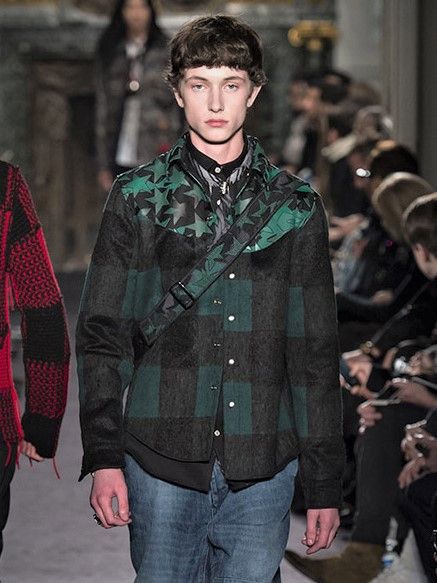 Valentino NEW $3k Western Leather Star Camo Mohair Flannel Jacket Size US M / EU 48-50 / 2 - 1 Thumbnail