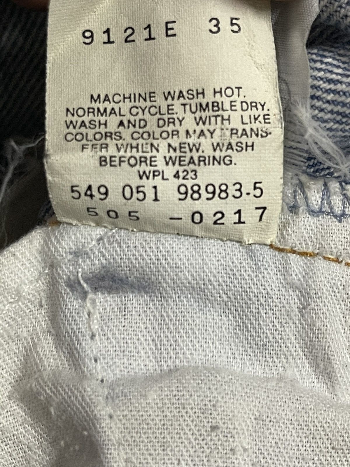Levi's Vintage 80s Levis 505 Blue Faded Wash Distressed Baggy Jeans Size US 33 - 11 Thumbnail
