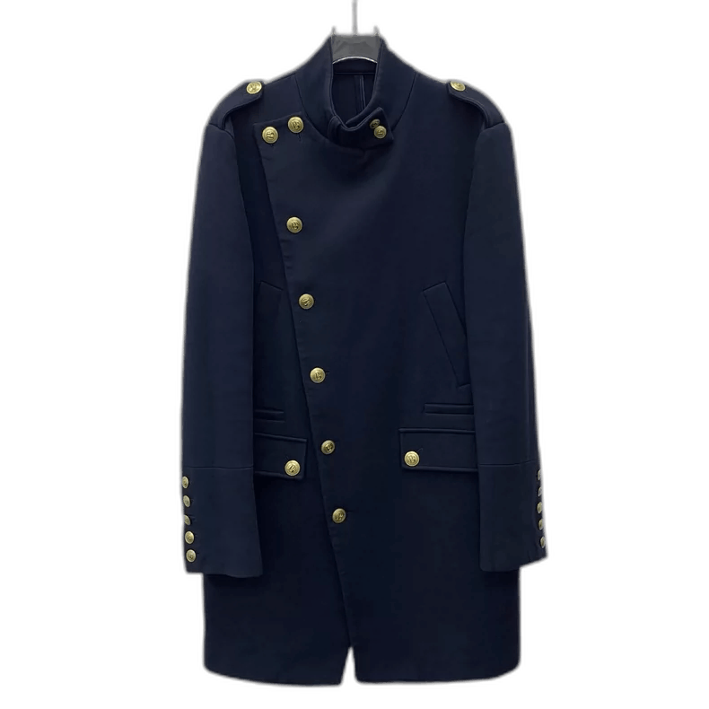 Balmain Balmain Navy Cotton Long Sleeve Coat Size L / US 10 / IT 46 - 1 Thumbnail
