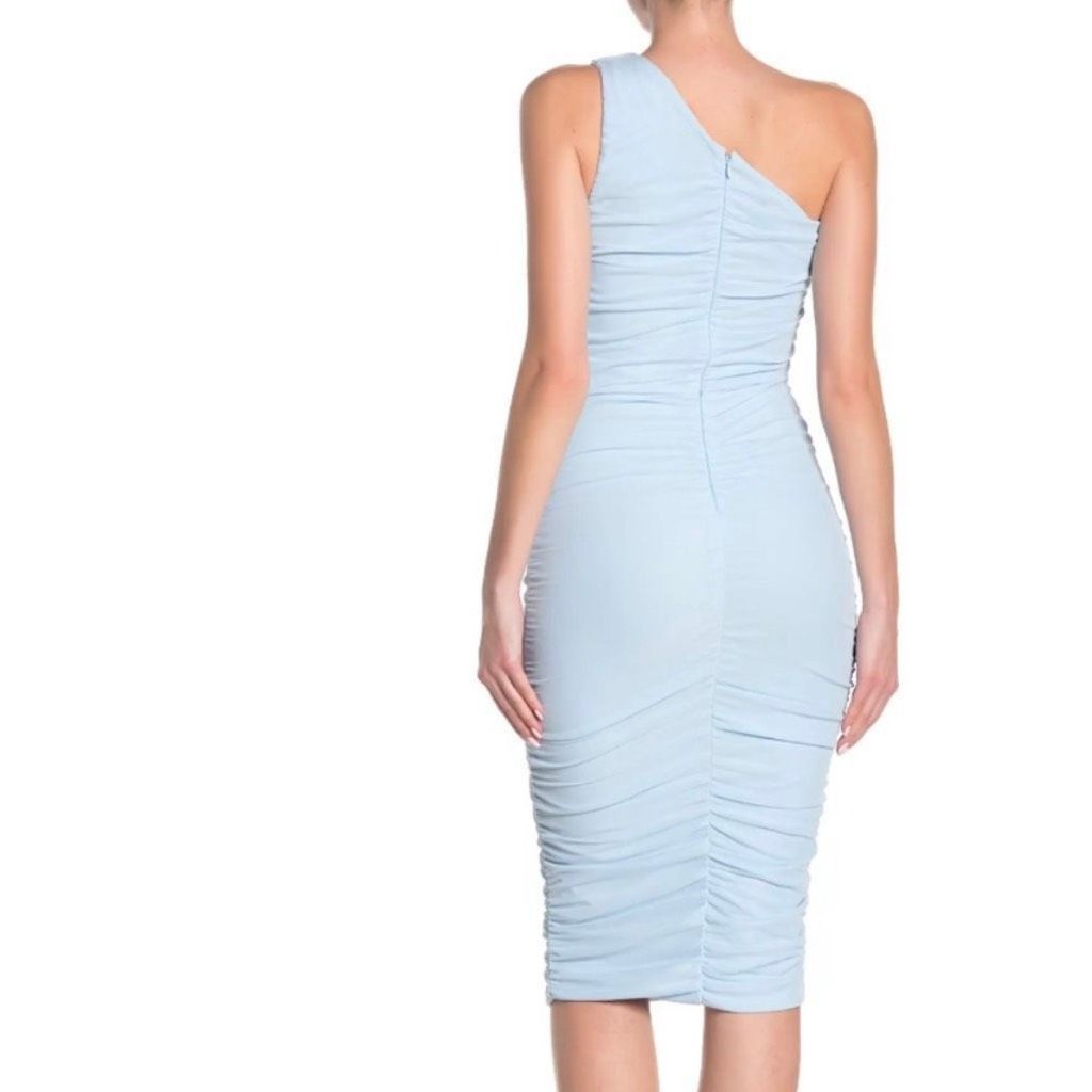Nordstrom Love x Design Nordstrom Single Shoulder Body-con Ruched Dres Size M / US 6-8 / IT 42-44 - 2 Thumbnail