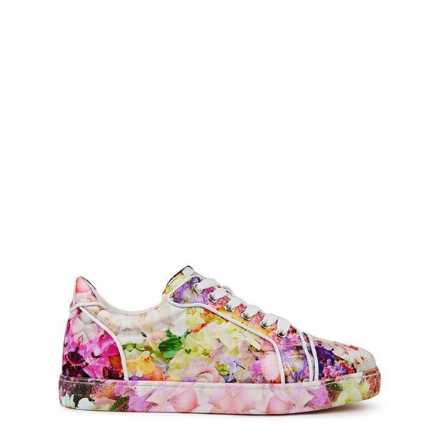 Christian Louboutin Vieira Floral-Print Satin Sneakers Size US 8 / IT 38 - 1 Thumbnail