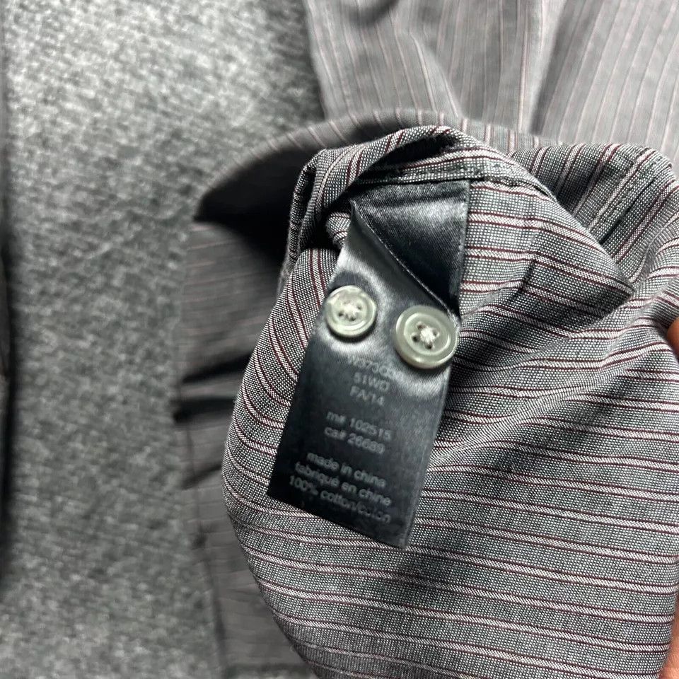 John Varvatos John Varvatos Shirt Mens 2XL Gray Striped Button Up XXL Size US XXL / EU 58 / 5 - 7 Thumbnail