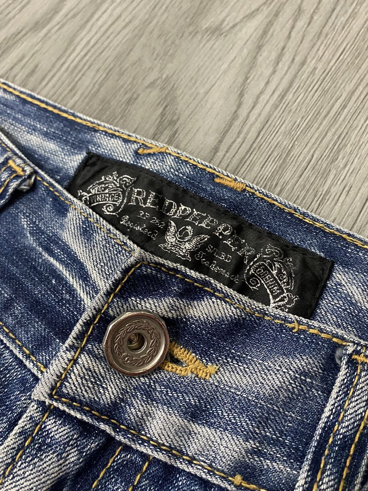 Hysteric Glamour Japan Red Pepper Smiley x Peace Patchwork Jeans Size US 34 / EU 50 - 8 Thumbnail