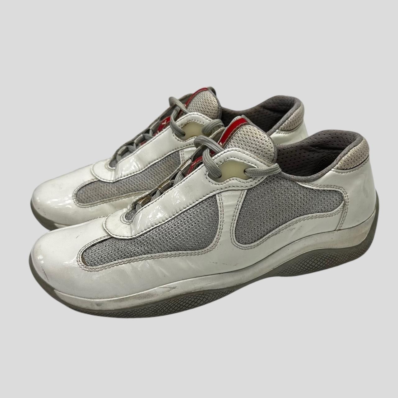 Prada Prada Americas Cup Patent White & Grey Mesh Trainer - UK3.5 Size US 6 / IT 36 - 4 Thumbnail