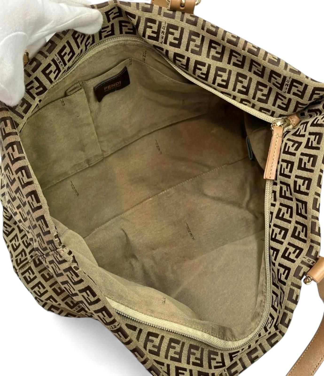 Fendi Fendi - Monogram Canvas Tote Bag with Leather Straps Size ONE SIZE - 6 Thumbnail