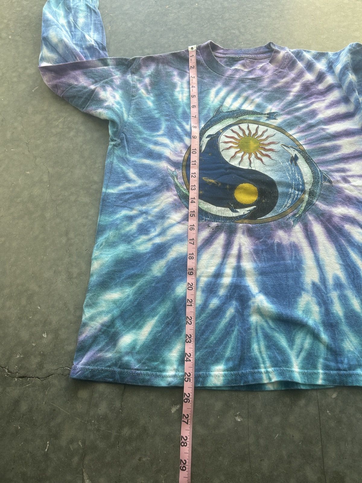Vintage Vintage 90s Yin Yang Dolphin Graphic Tee Longsleeve Size US M / EU 48-50 / 2 - 7 Thumbnail
