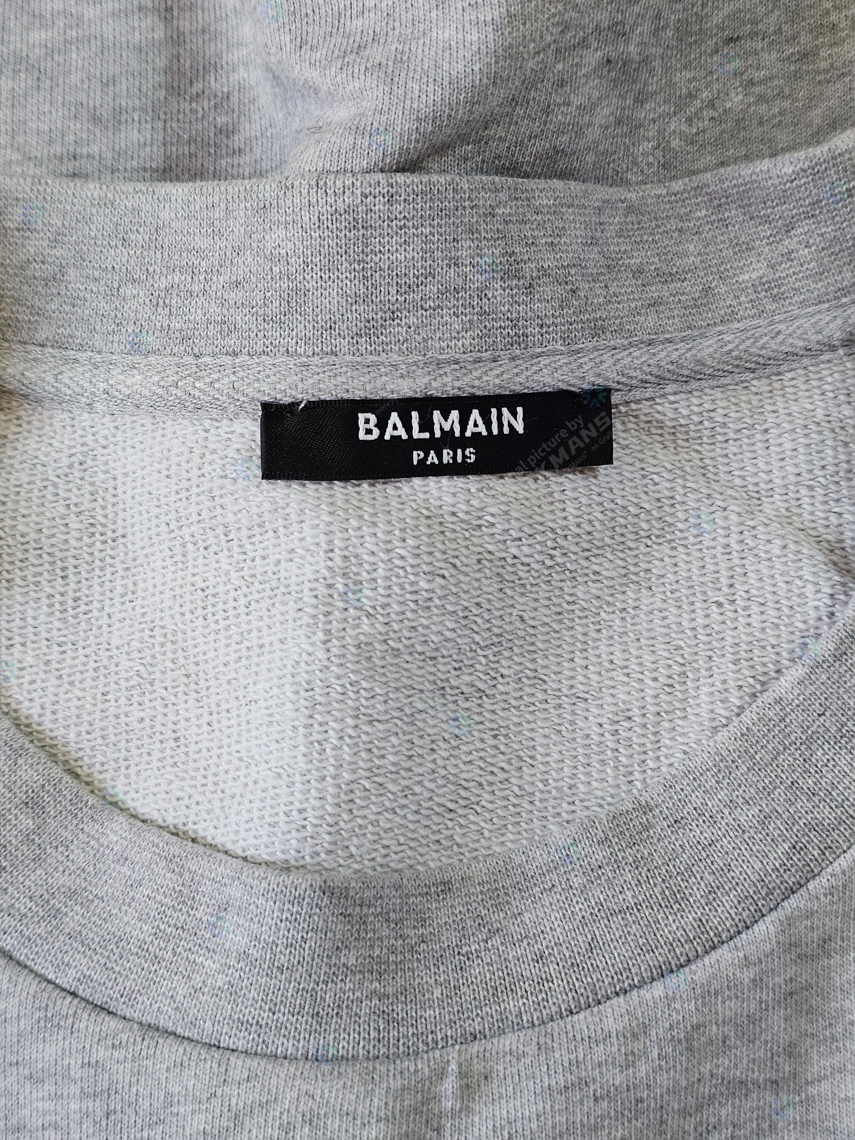 Balmain Balmain Grey Sweatshirt 3d Flock Logo Size L Size US L / EU 52-54 / 3 - 4 Thumbnail