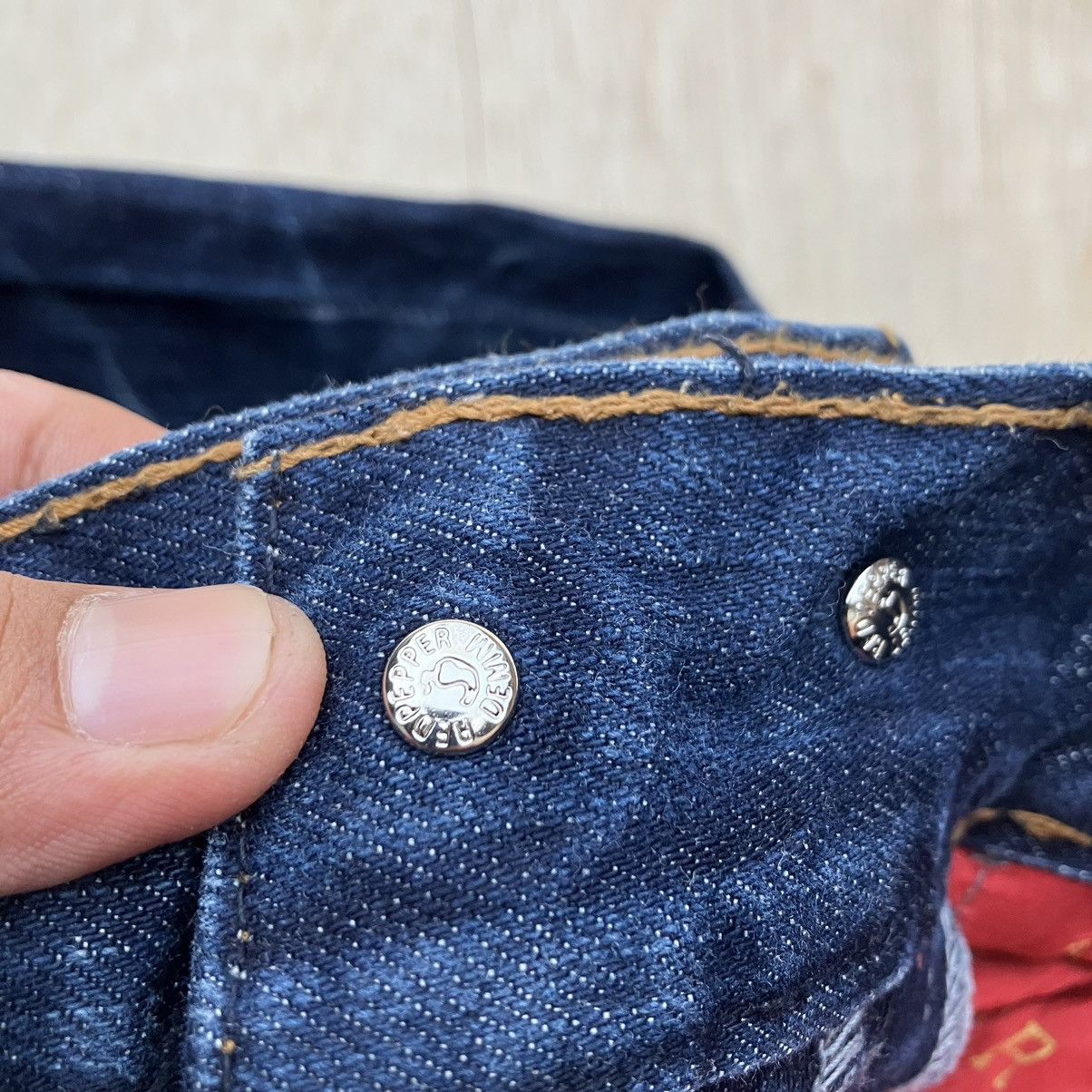 Designer × Vintage RED PEPPER DISTRESSED DENIM UNIQUE POCKET Size US 30 / EU 46 - 3 Thumbnail