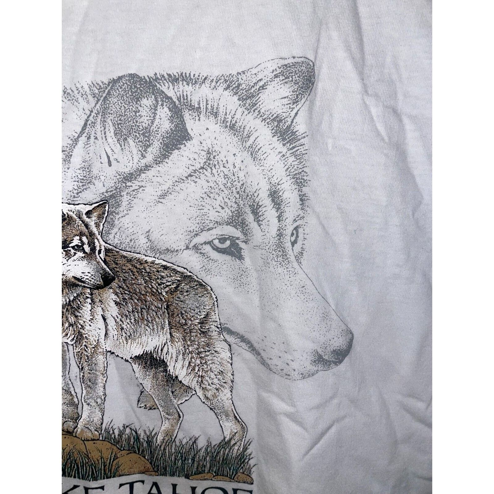Jerzees Vintage Wolf Shirt Lake Tahoe California Wolves Summer Tee Size US XL / EU 56 / 4 - 2 Thumbnail