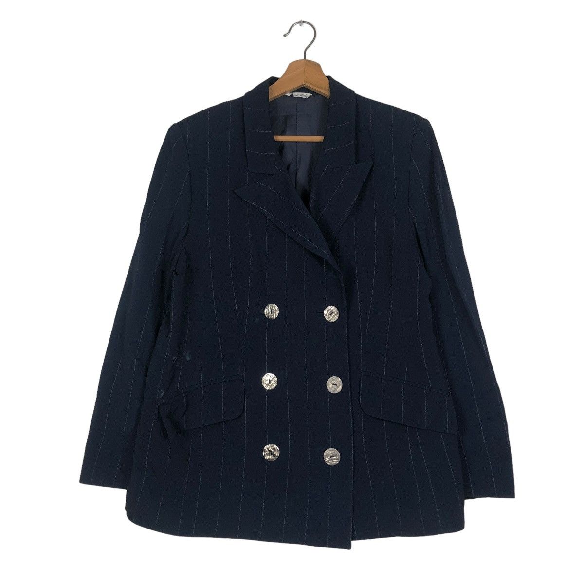 Vintage 📌VINTAGE CASUAL COATS JACKET STRIPED MARINA RINALDI ITALY Size US M / EU 48-50 / 2 - 2 Thumbnail