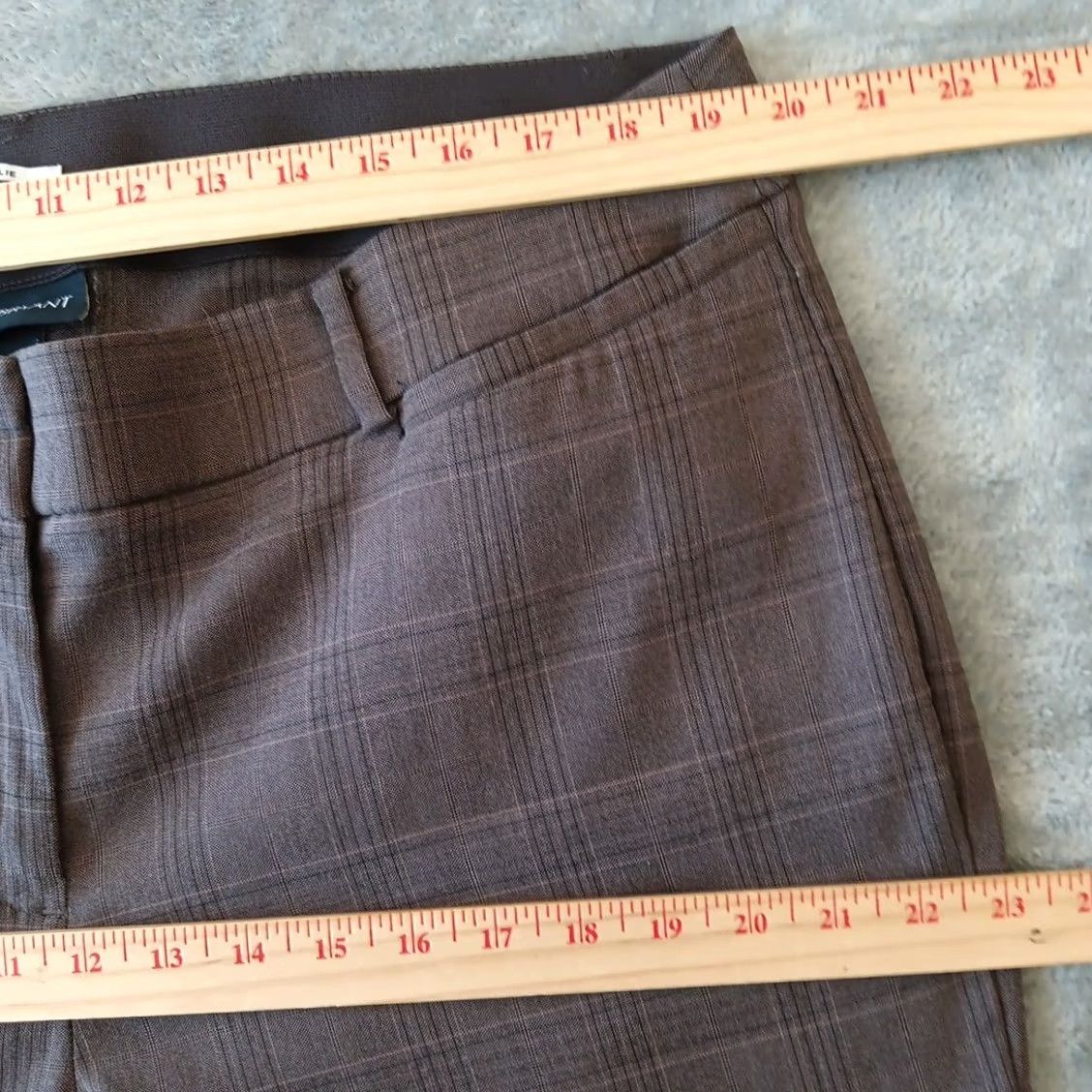 Vintage Lane Bryant Allie Dress Pants Womens Size 18 Brown Plaid Pockets Stretch 38x31.5 Pants Women Size 40" / US 18 - 3 Thumbnail