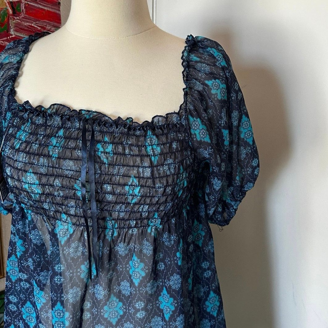 Other blue babydoll sheer blouse Size M / US 6-8 / IT 42-44 - 2 Thumbnail