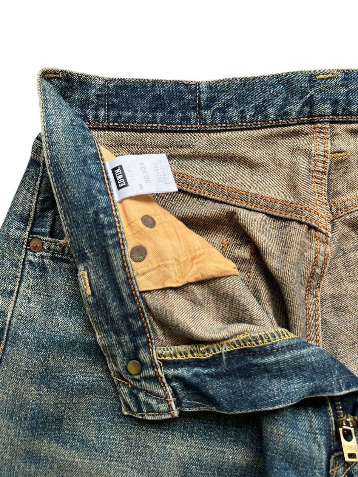 Edwin Vintage Edwin 505 Selvedge MudwashWide Denim Jeans 31x31 Size US 31 - 13 Thumbnail