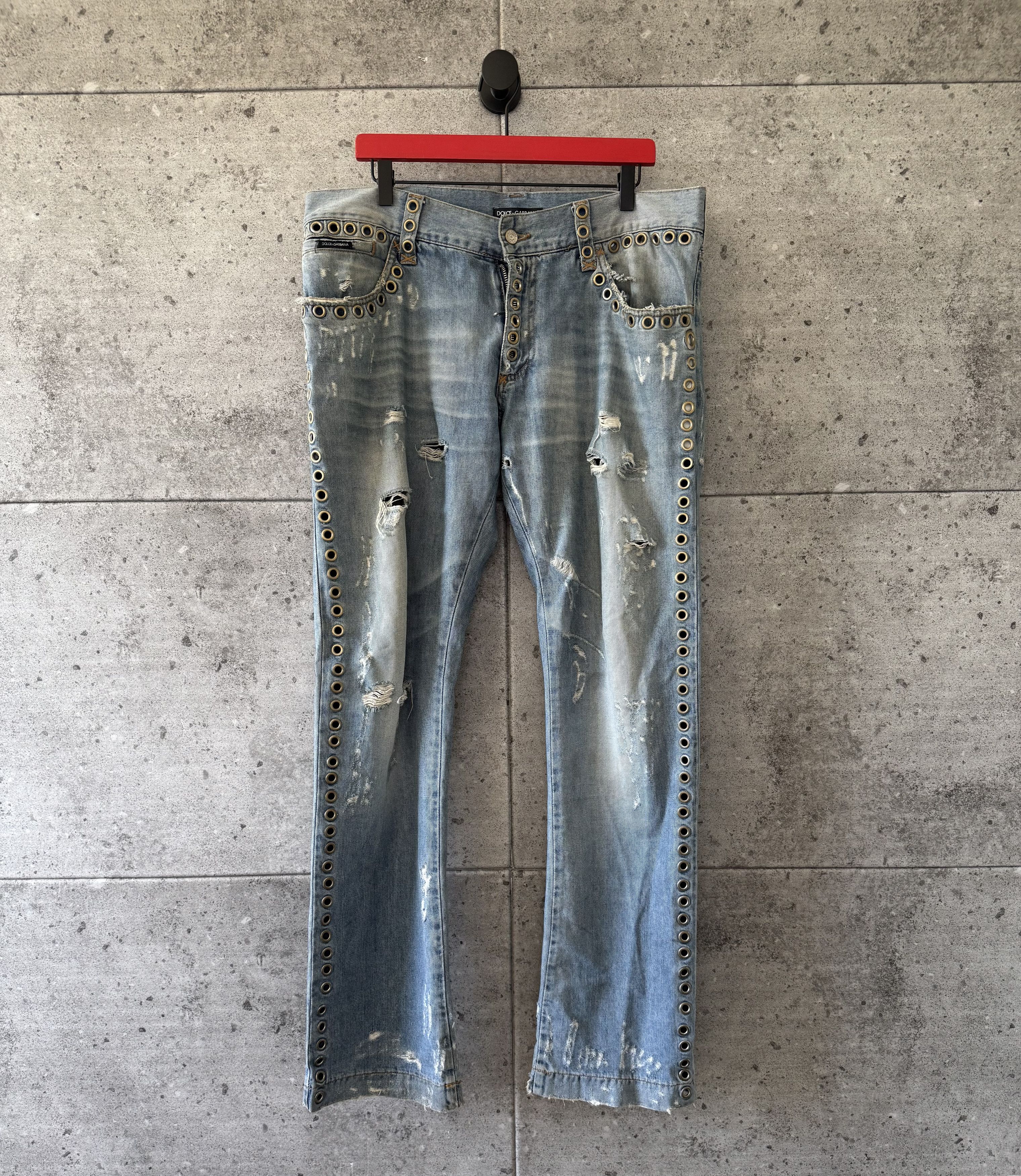 Dolce & Gabbana Dolce & Gabbana Vintage Eyelet Jeans Size US 36 / EU 52 - 1 Thumbnail