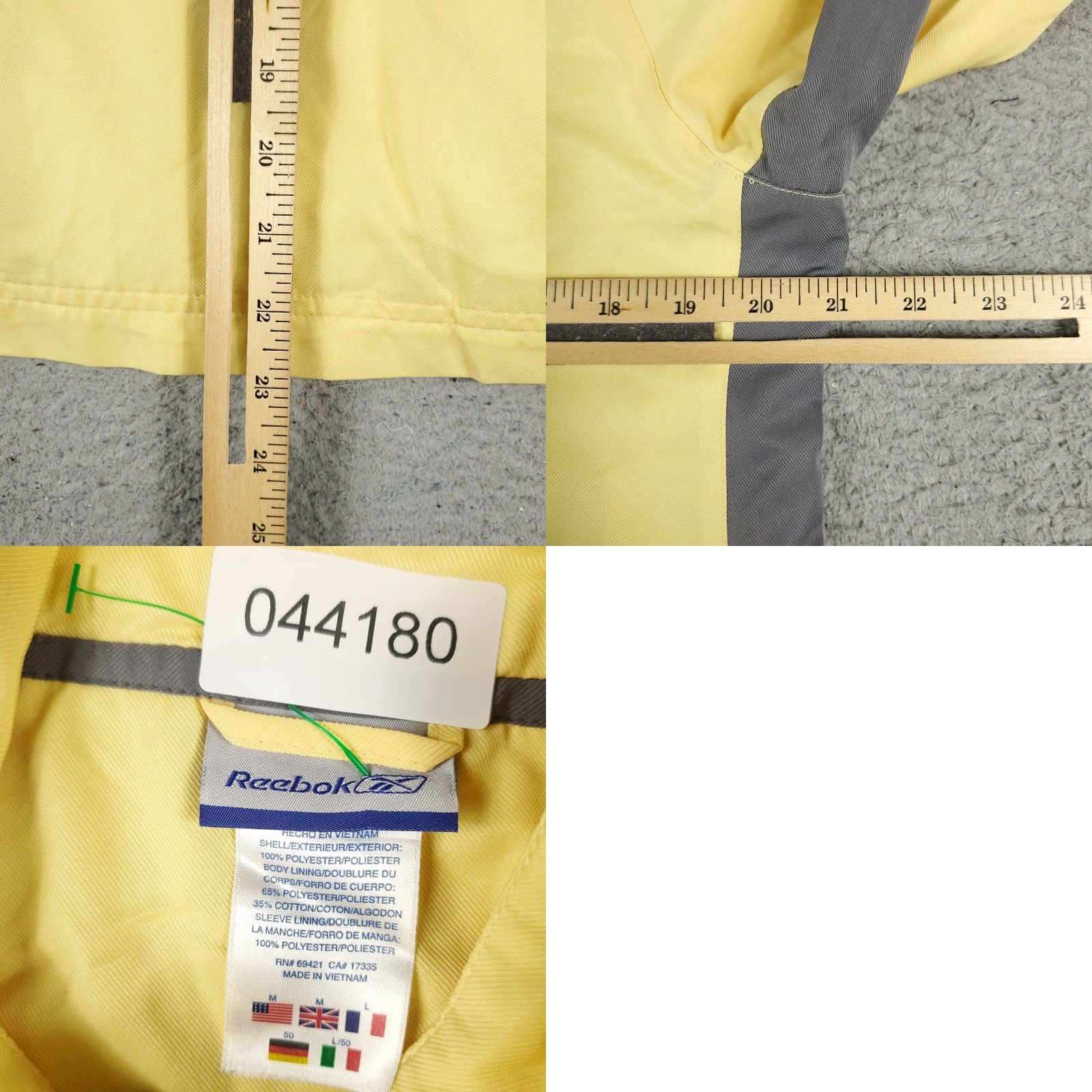 Reebok Reebok Jacket Womens Medium Windbreaker Full Zip Pockets Yellow Size S / US 4 / IT 40 - 8 Thumbnail