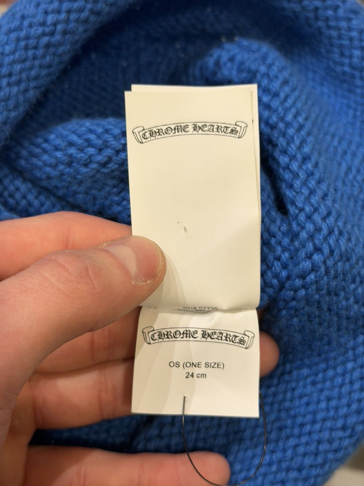 Chrome Hearts Chrome Hearts Oversized Cashmere Beanie - Blue Size ONE SIZE - 10 Thumbnail