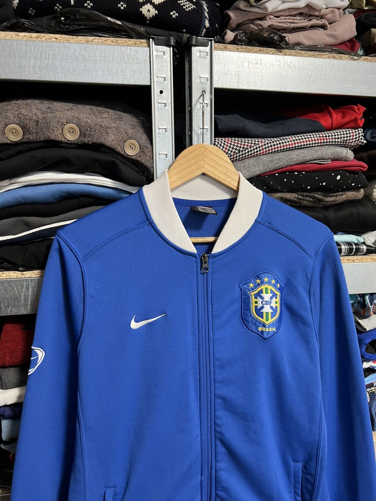 Nike Vintage Nike Brasil National Track Jacket 90s Soccer Size L Size US L / EU 52-54 / 3 - 2 Thumbnail