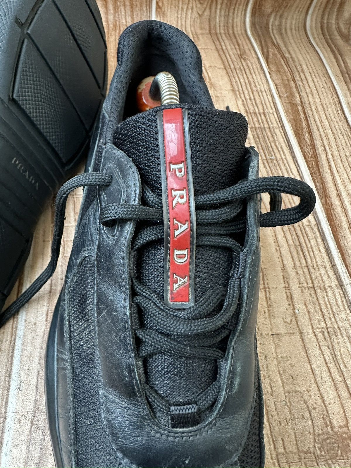 Prada Prada America's Cup Red Tab Leather Sneaks PS0906 Size US 7.5 / EU 40-41 - 15 Thumbnail