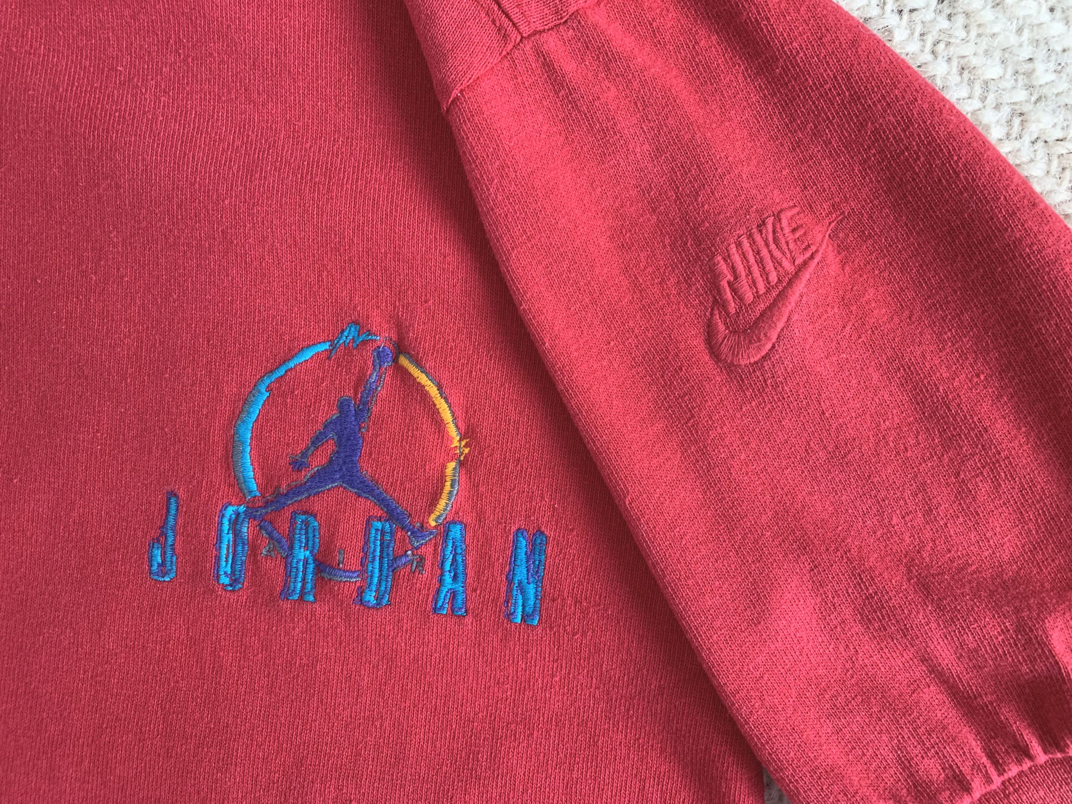 Jordan Brand Vintage 90s NIKE JORDAN Polo Shirt Red Regular Fit Medium Size US M / EU 48-50 / 2 - 3 Thumbnail
